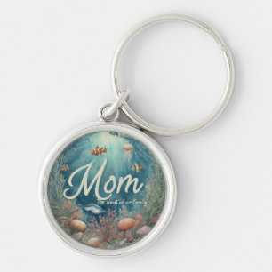 Mum: The Heart of Our Family - Premium Round  Key Ring