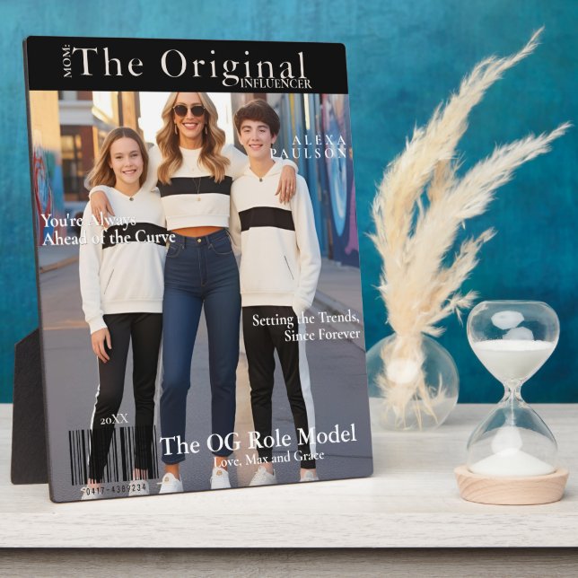 Mum: The Original Influencer' Magazine Cover  Plaque (Side)