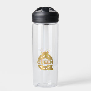 Mum The Queen Blue Creative Typography Water Bottle