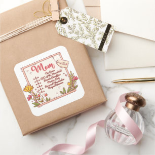 Mum the Queen CEO of the Household Square Sticker