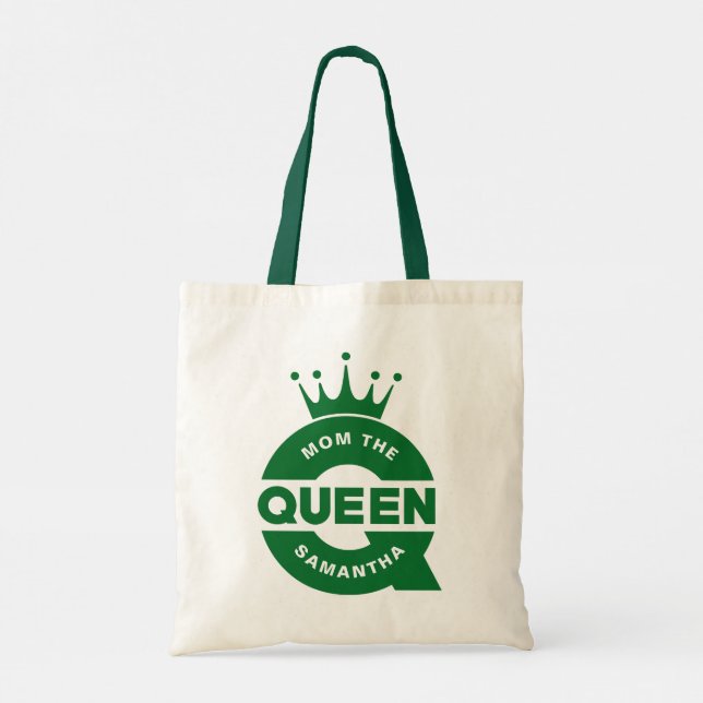 Mum the queen creative typography tote bag (Back)
