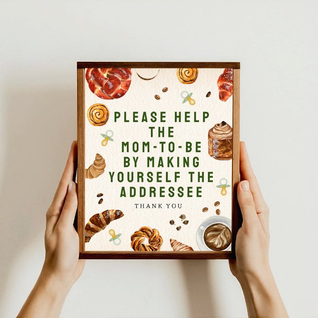 Mum To Be Addressee Pastries Baby Shower Poster (Creator Uploaded)