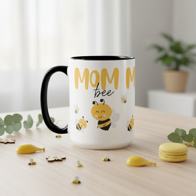 Mum To Be Baby Bee Two-Tone Coffee Mug (Mom To Be Baby Bee Two-Tone Coffee Mug)