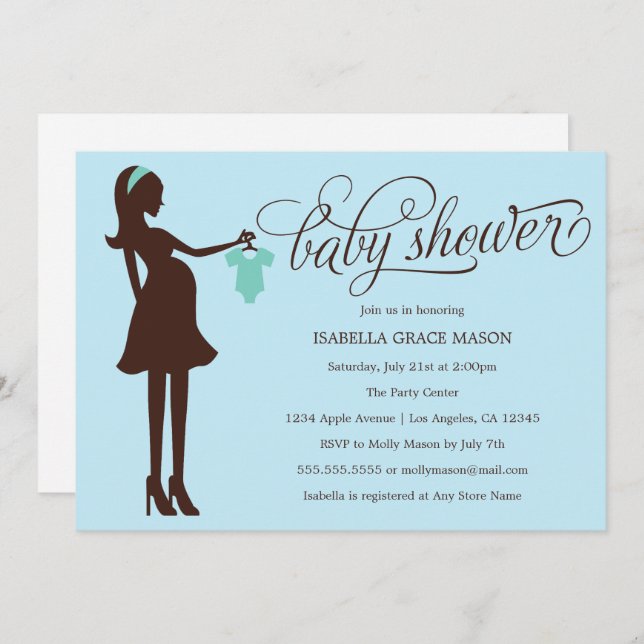 Mum to Be | Baby Blue Invitation (Front/Back)