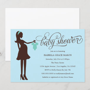 Mum to Be Baby Blue Invitation