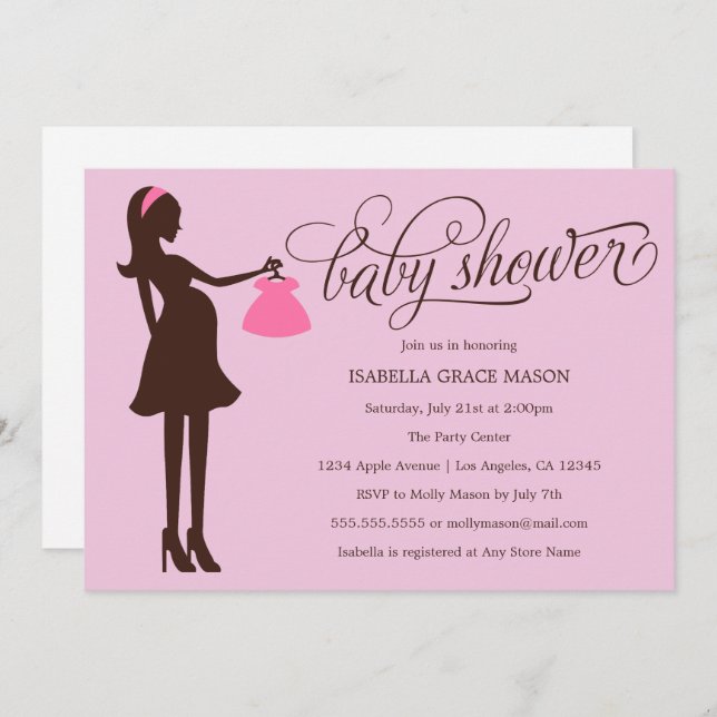Mum to Be | Baby Pink Invitation (Front/Back)