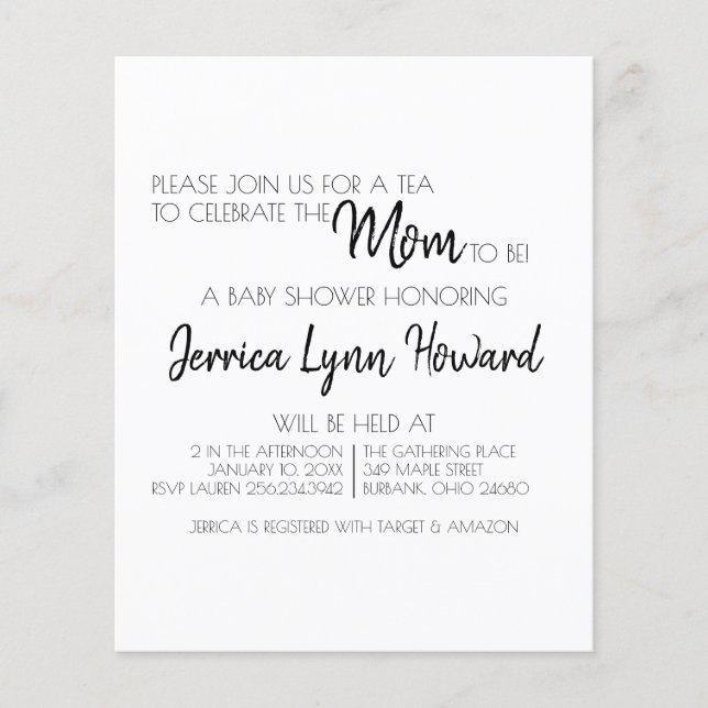 Mum-To-Be Baby Shower Invitation Flyer (Front)