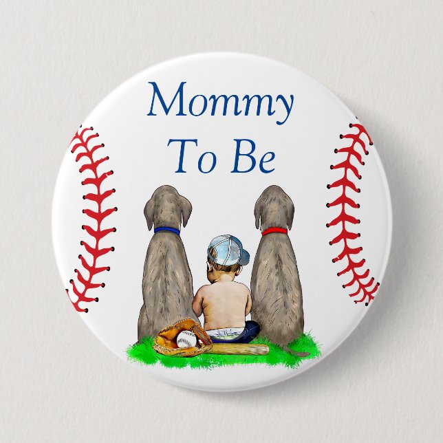 Mum to Be | Baseball Themed Boy's Baby Shower 7.5 Cm Round Badge (Front)