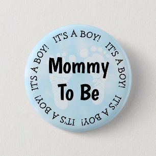 Mum to be Blue Baby Shower Button