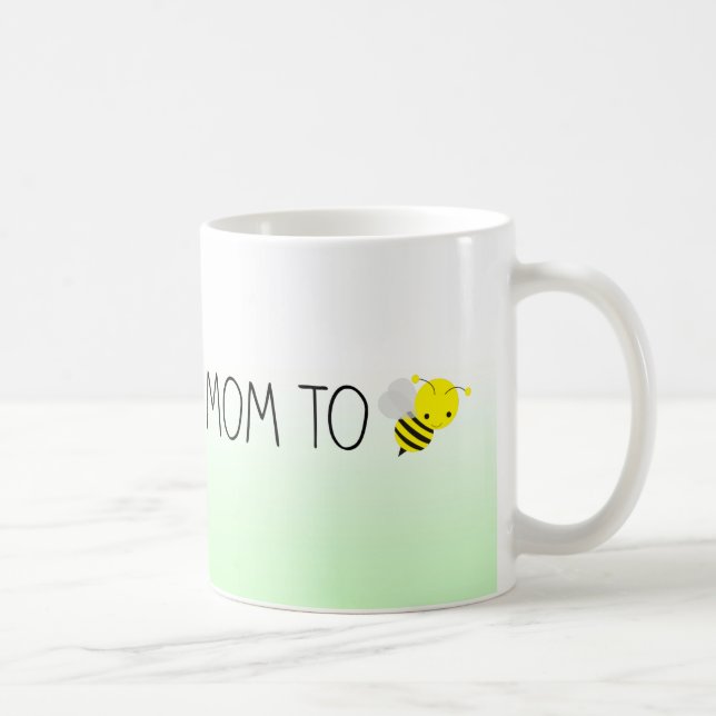 Mum to Be, Cute Bumblebee Green/Yellow Coffee Mug (Right)