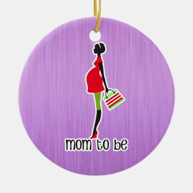 Mum To Be Expectant Mother Personalised Dated Ceramic Tree Decoration (Front)