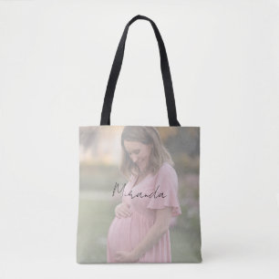 Mum-To-Be Gradient Photo Baby Shower Gift Tote Bag