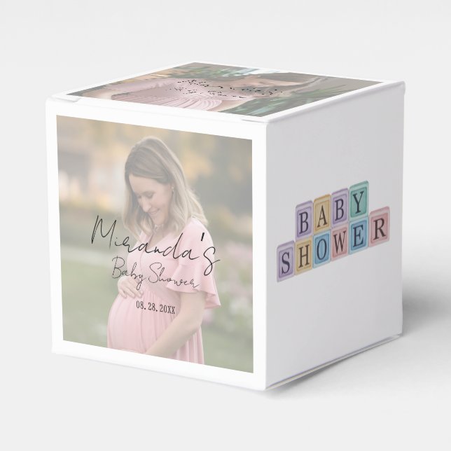 Mum-To-Be Gradient Sheet Photo Baby Shower Favour Box (Front Side)