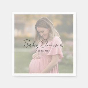 Mum-To-Be Gradient Sheet Photo Baby Shower Napkin