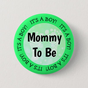 Mum to be Green Baby Shower Button