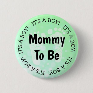 Mum to be Green Baby Shower Button