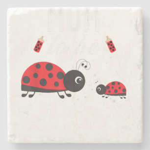 Mum To Be Ladybug Baby Shower Ladybug Mum Stone Coaster