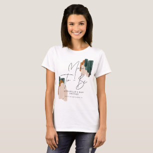 Mum to be modern terracotta green black painted T-Shirt