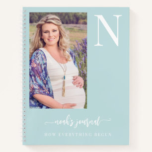 Mum to be name photo personalised journalling notebook
