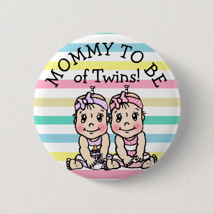 Mum to be of Twins, Baby Shower Button