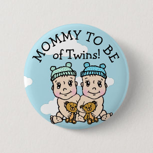 Mum to be of Twins, Baby Shower Button