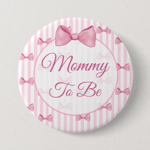 Mum to be Pink Bow Baby Shower Button