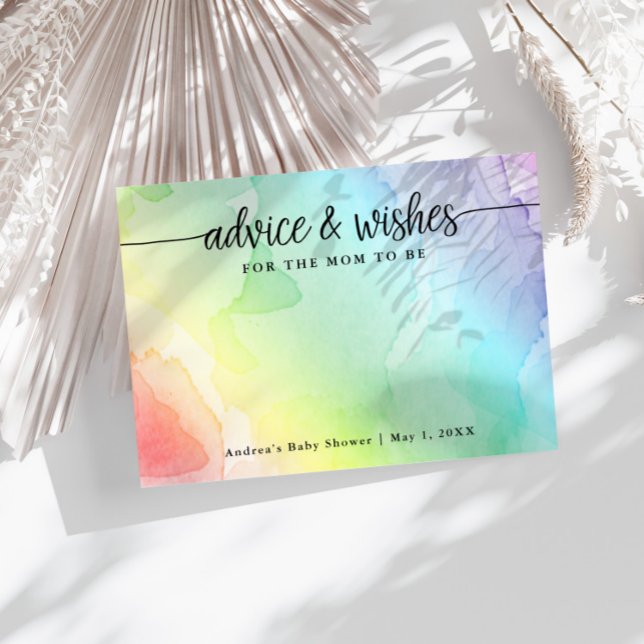 Mum to Be Rainbow Watercolor Advice Card (Creator Uploaded)