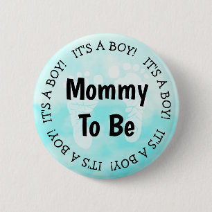 Mum to be Teal Blue Baby Shower Button