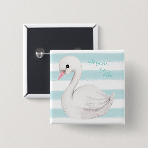 Mum to Be Typography Blue Stripe Boy Shower 15 Cm Square Badge
