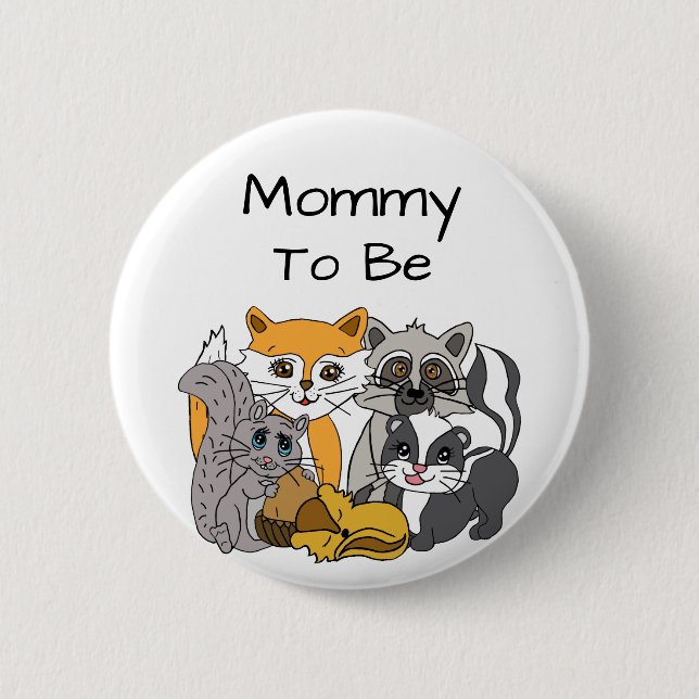 Mum to be Woodland Forest Animals Baby Shower   6 Cm Round Badge (Front)