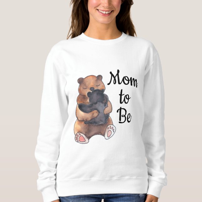 Mum to Be Woodland Hug Bear Sweatshirt (Front)