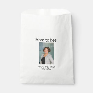 Mum to bee add photo name baby shower date favour bags