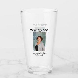 Mum to bee add photo name baby shower date  glass