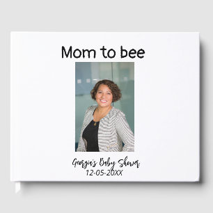 Mum to bee add photo name baby shower date guest book