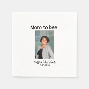 Mum to bee add photo name baby shower date  napkin