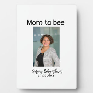 Mum to bee add photo name baby shower date  plaque