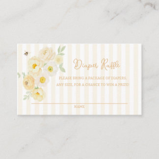 Mum to Bee Baby Shower Diaper Raffle Enclosure Card