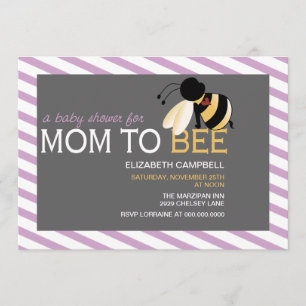 Mum-to-BEE Baby Shower Invitation - shabby orchid