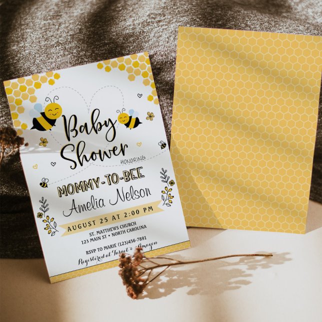 Mum To Bee Baby Shower Invitation Yellow Neutral (Creator Uploaded)