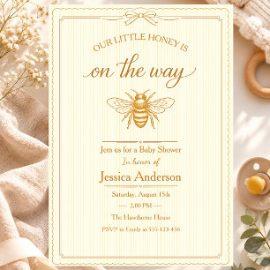 Mum to Bee Baby Shower Vintage Neutral Rustic Invitation