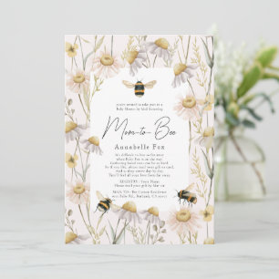 Mum to Bee Chamomile Pink Baby Shower by Mail Invitation