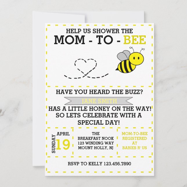 Mum-to-bee Invitation (Front)
