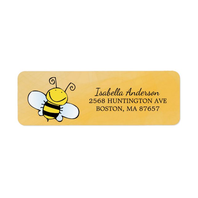 Mum to Bee Neutral Baby Shower Address Label (Front)