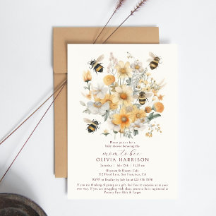 Mum To Bee Wildflower Floral Couples Baby Shower Invitation