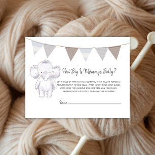 Mum-to-be's Belly Size Game Modern Baby Elephant Enclosure Card