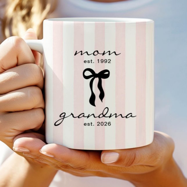 Mum to Grandma Est Mug with Bow (Creator Uploaded)