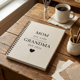 Mum to Grandma Est Year Family Journey Design Notebook