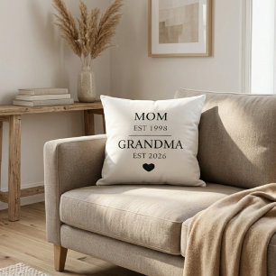Mum to Grandma Est Year Generational Milestone Cushion