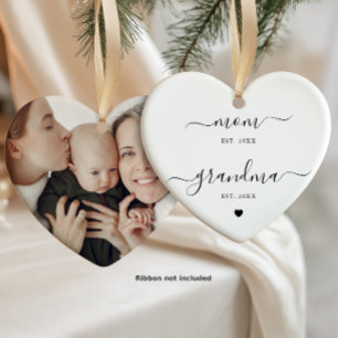 Mum To Grandma Photo Gift Ceramic Tree Decoration