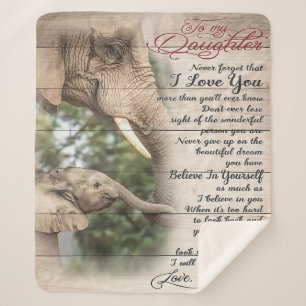 Mum To My Daughter Letter, Girl Birthday Gift Sherpa Blanket